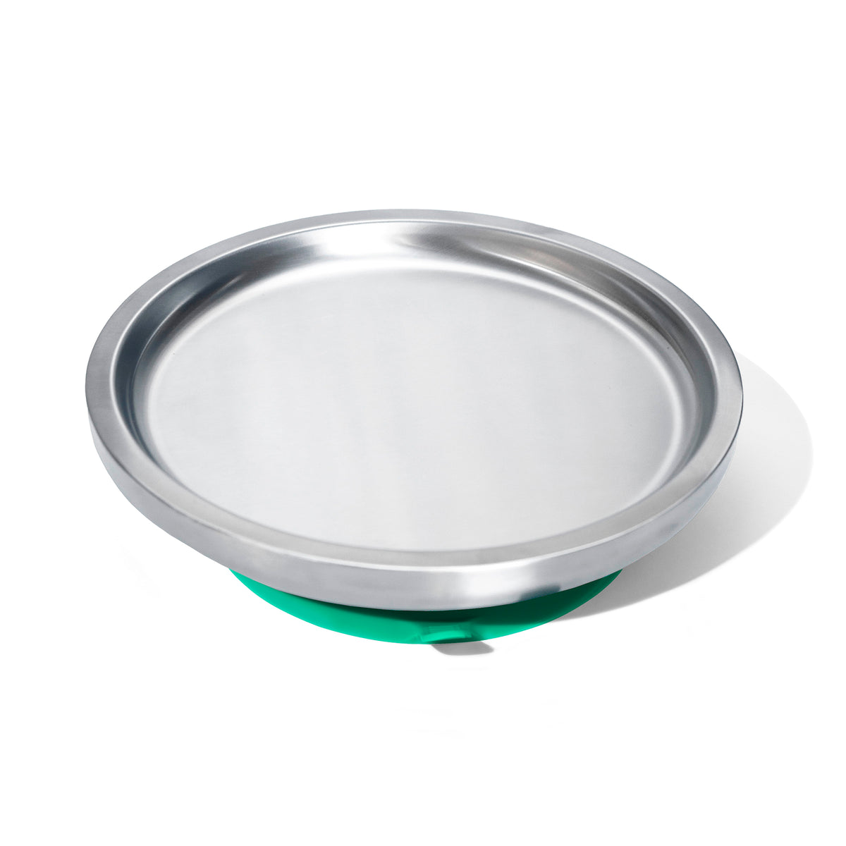 Baby Round Open Plate | Stainless Steel &amp; Silicone