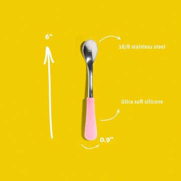 Stainless Steel Infant Spoons - BLW Baby Self Feeding Spoon | Thin - Long - Avanchy Sustainable Baby Dishware